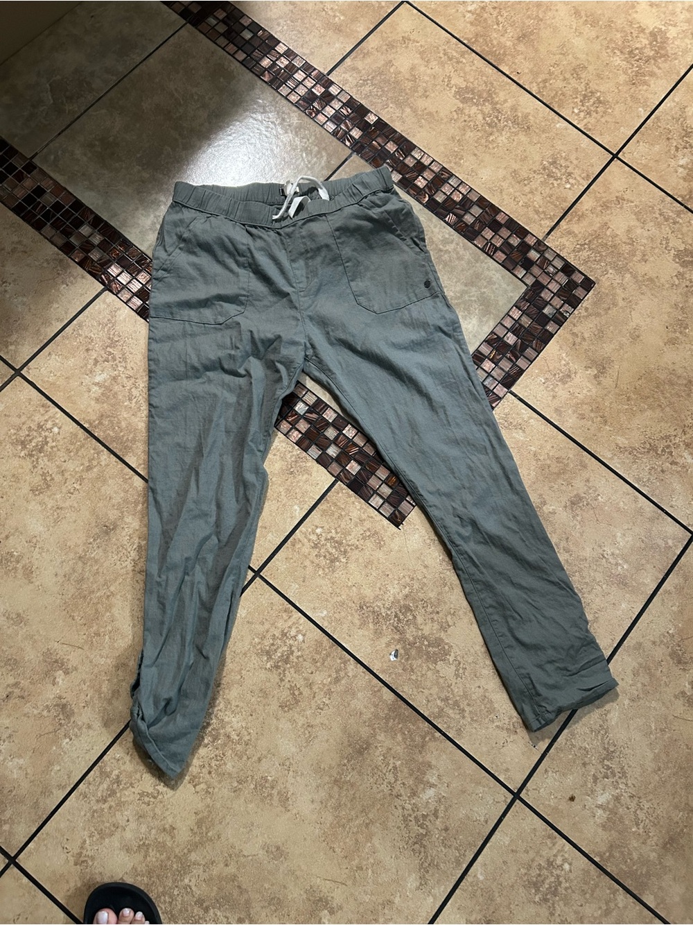 Roxy Olive Drawstring Casual Joggers
